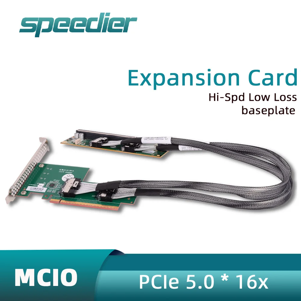 PCIe 5.0 X16 Adapter Card MCIO To PCI-E Riser Backplane for Independent Graphics GPU External Expansion NIC/X16/X Split