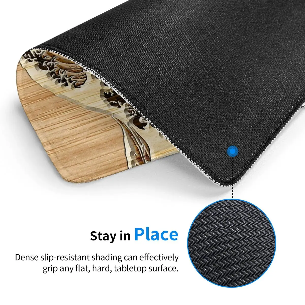 대유람의 파도 대나무 인레이 스타일 마우스 패드 컴퓨터 키보드 마우스 매트 게이머 노트북 데스크 매트 사무실 테이블 매트