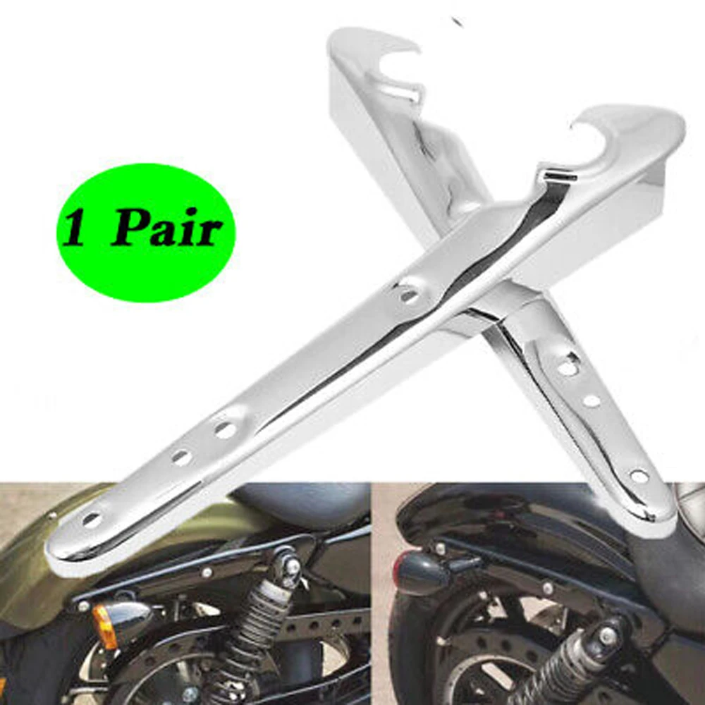 

Motorcycle Chrome Rear Fender Mudguard Turn Signal Support Bracket For Harley Sportsters Iron XL 883 1200 Custom XL1200C 72 48