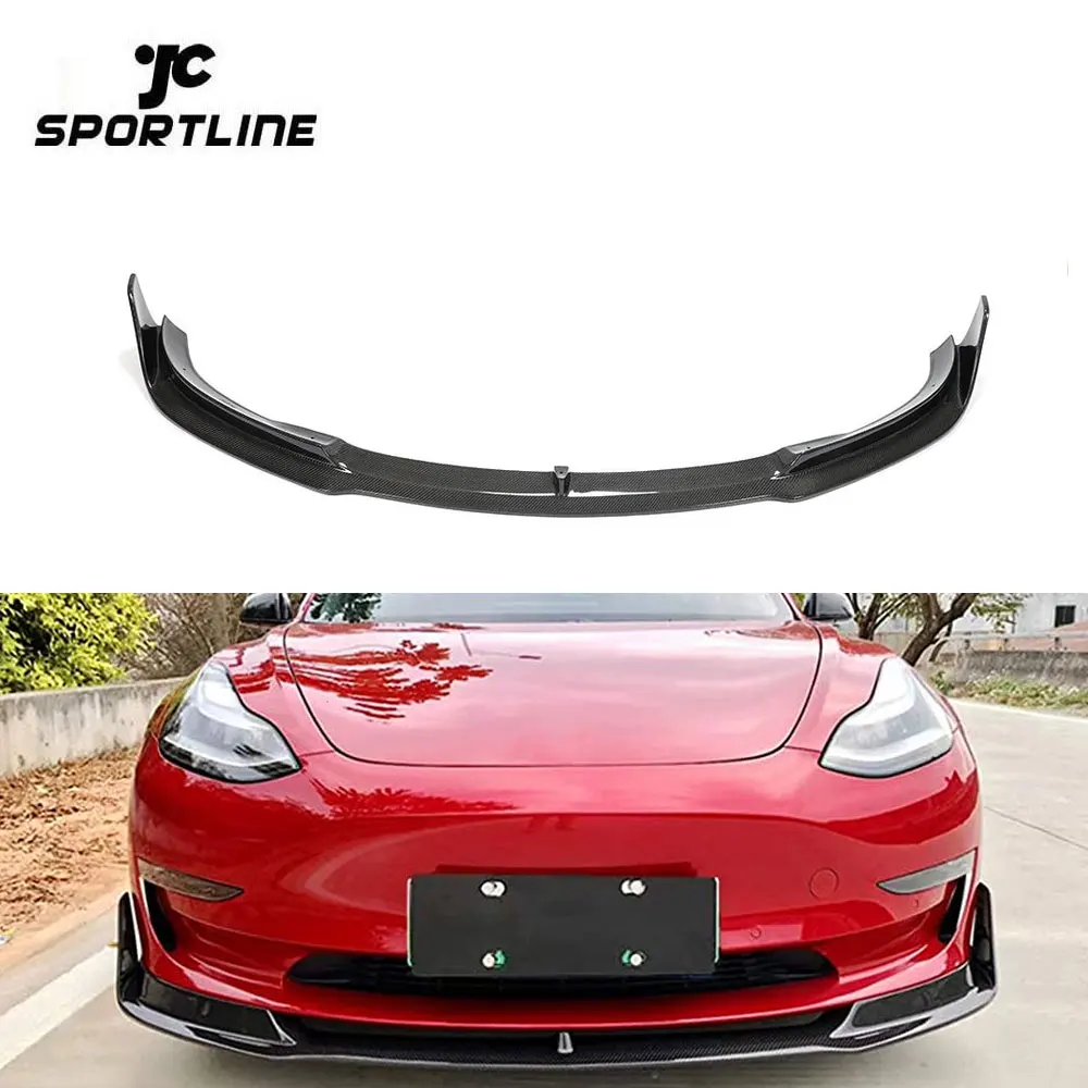 

Carbon Fiber Front Spoiler for Tesla Model 3 Electric 2016-2020