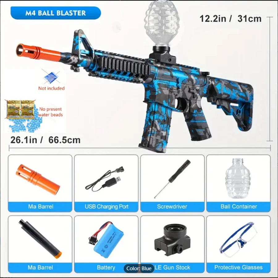 새로운 M4A1 젤 볼 장난감 총, 두 가지 색상, 연속 발사 가능, 소년용 게임 장난감, 동일한 모델, 새해 선물