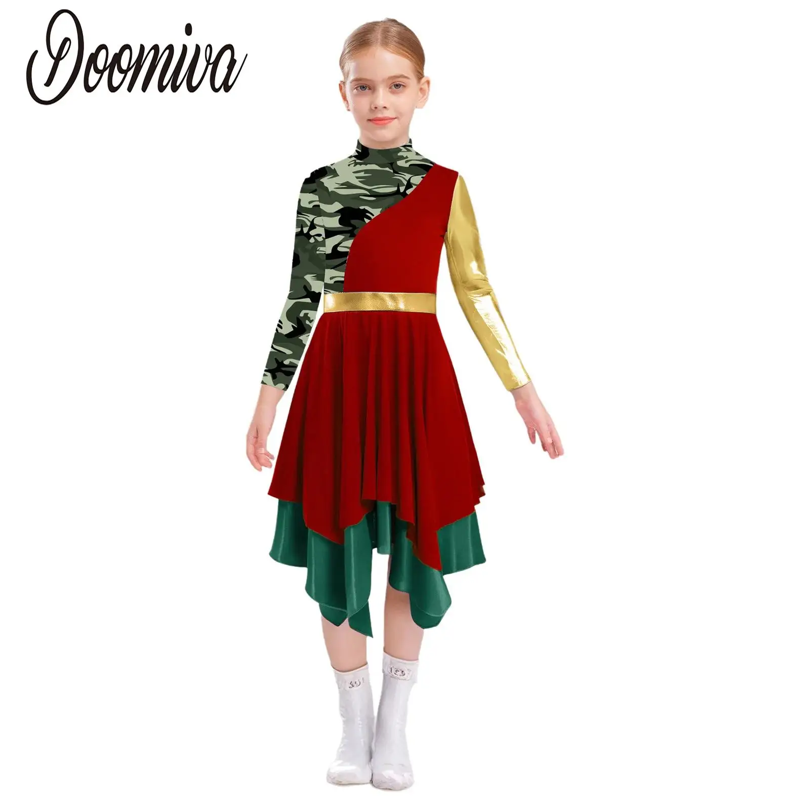 

Kids Girls Lyrical Liturgical Dance Costumes Christian Praise Church Choir Dress Irregular Hem Modern Contemporary Dance Dresses