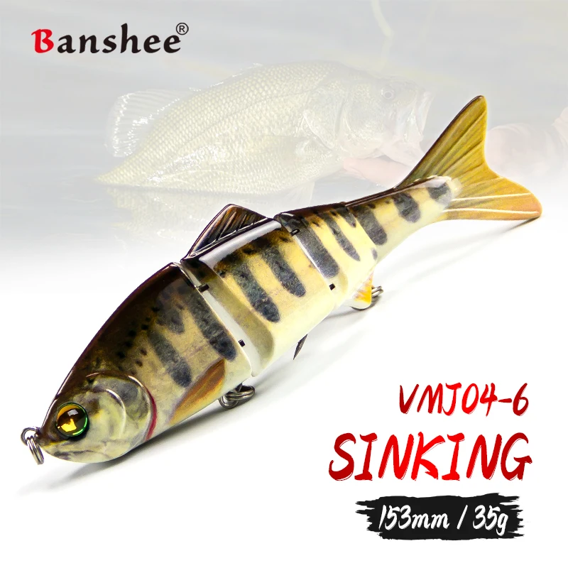 Banshee 15cm 35g Multi Jointed Sinking Wobblers for Fishing Lures Pike Swimbait Crankbait Trout Bass Perch Accessories Hard Bait