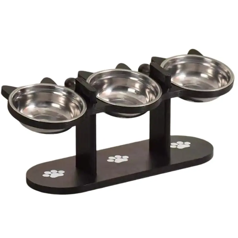 

Подставка для кормления животных ABVJ с регулируемыми мисками из нержавеющей стали для мелких собак и кошек