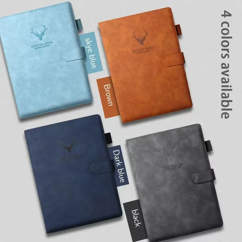 A4 Notebook Ultra-thick Thickened Notepad Business Soft Leather Work Meeting Record Book Office Diary Sketchbook Students Cute