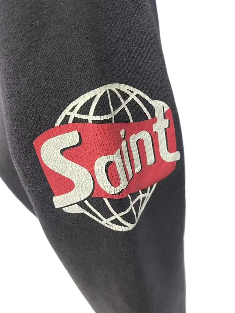 25SS Top Quality Saint x PlanetWar Printed Women Men Sweatshirt Pullover Washed Ripped Men Oversized Casual Cotton Sweatshirts