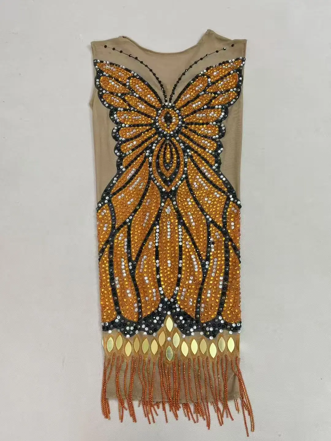 Seksowna moda wzór motyla zaprojektowana lśniąca siateczkowa sukienka z dżetów urodziny wieczorowa suknia wieczorowa pokaż sesję zdjęciową kostium sceniczny