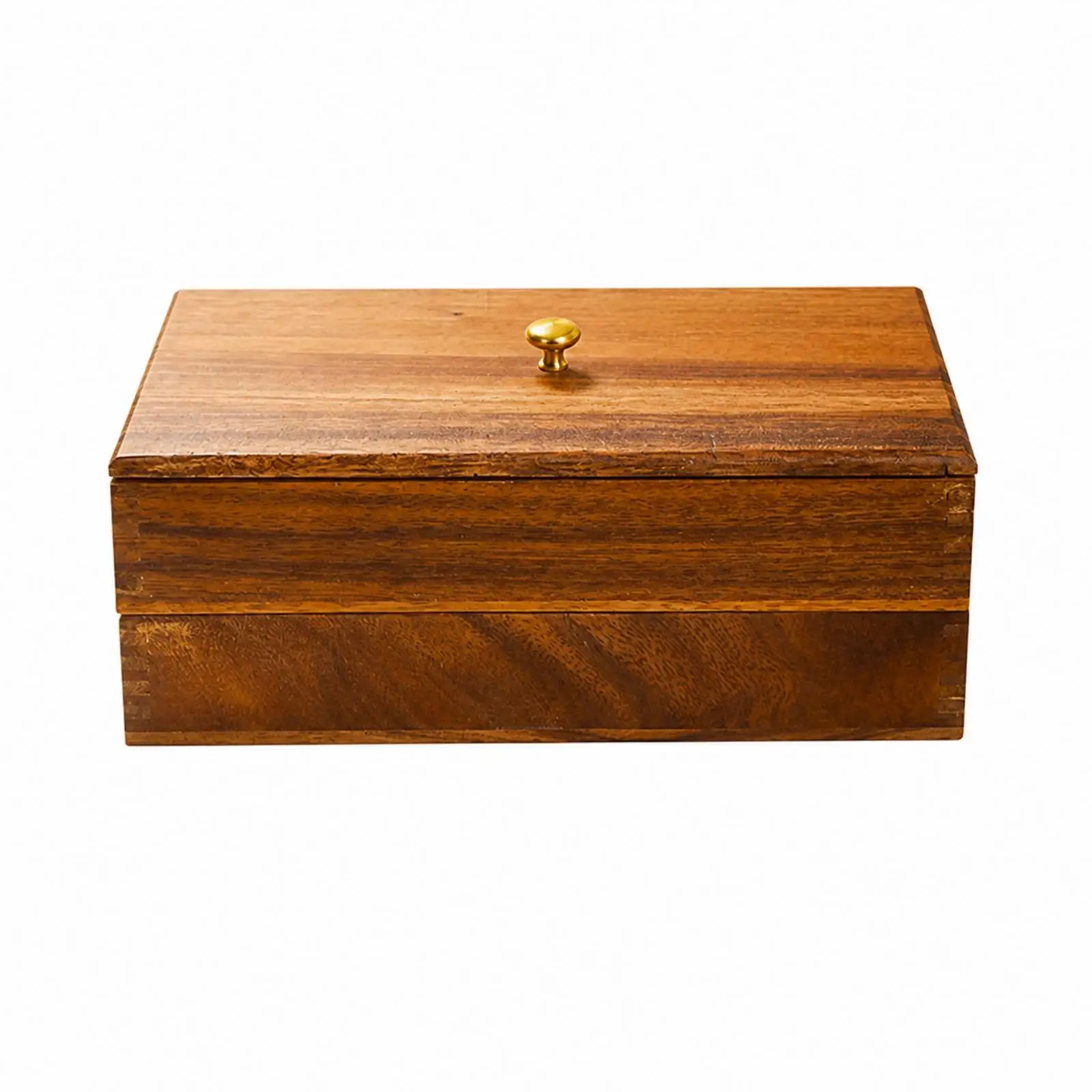 Lidded Walnut Wood Snack Box with Lid Elegant Two-Layer Wooden Candy Box with