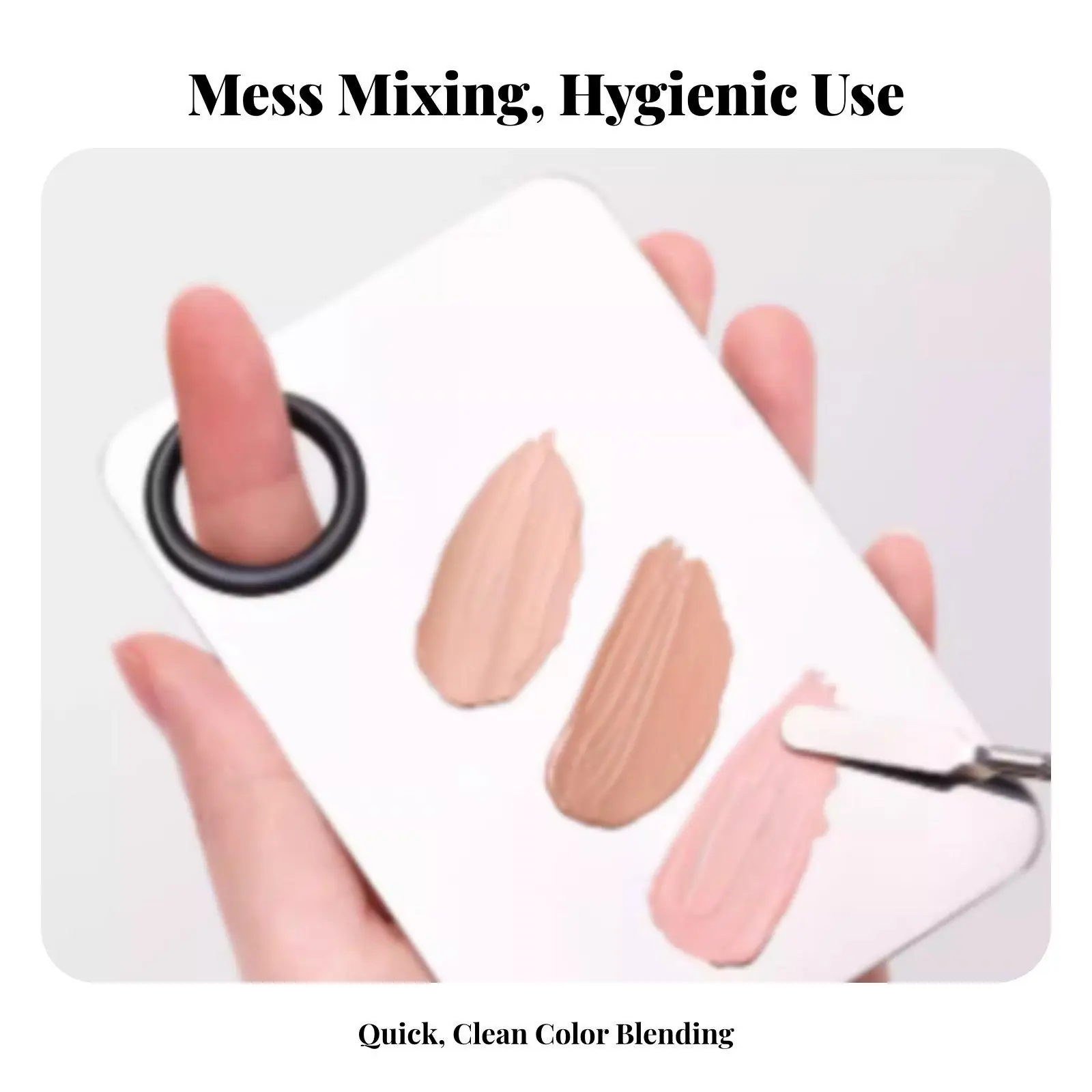Hand-Held Foundation Palette Easy to Clean Handheld Cosmetic Palette polished Surface Makeup Tool for aesthetic aficionados,