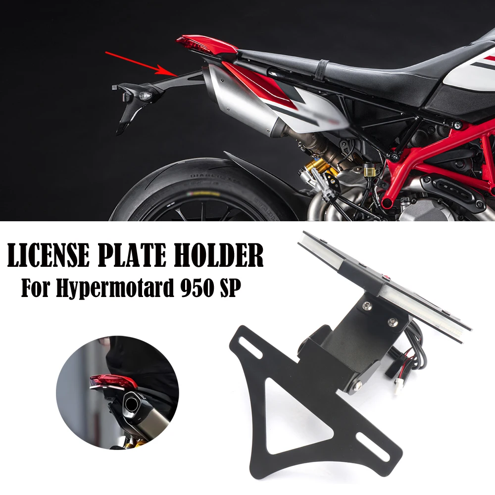 

New Motorcycle license plate holder integrated with turn signal integrated Short tail FOR HYPERMOTARD 950 2018-2023