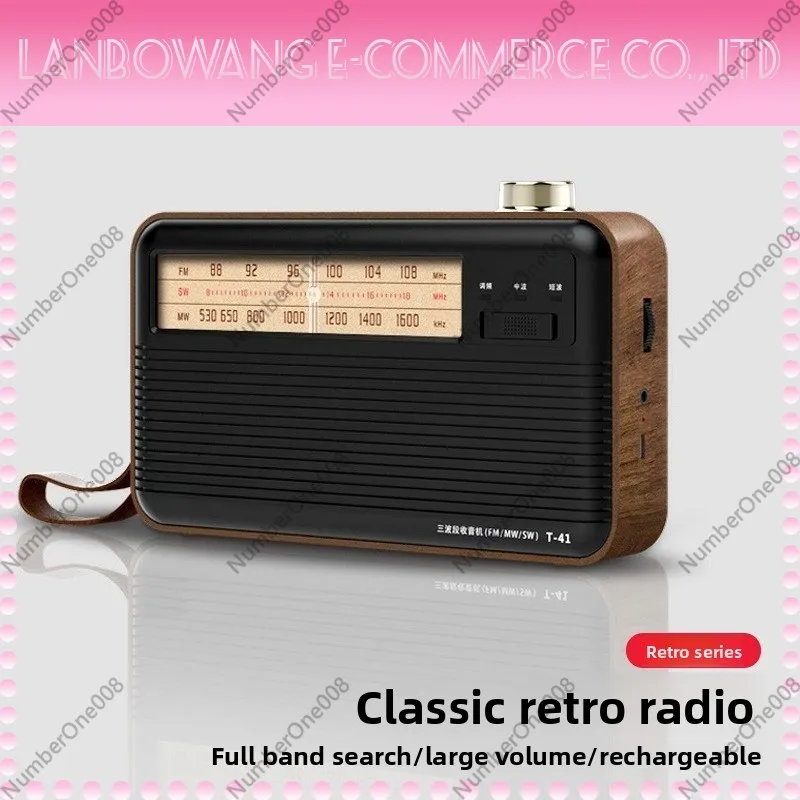 For Panda Full Band Radio Portable Rechargeable Retro Semiconductor Radio Elder Users FM AM Broadcast Player