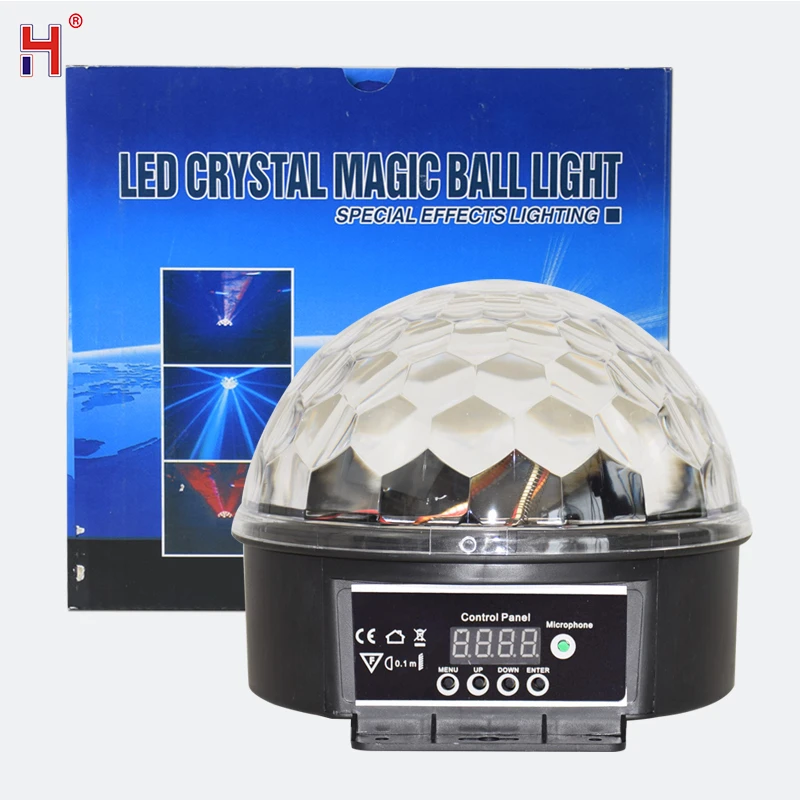 HongYi LED Disco Ball DMX Crystal Magic Ball Stage Lighting Effect DJ Party Christmas Sound Activated Light