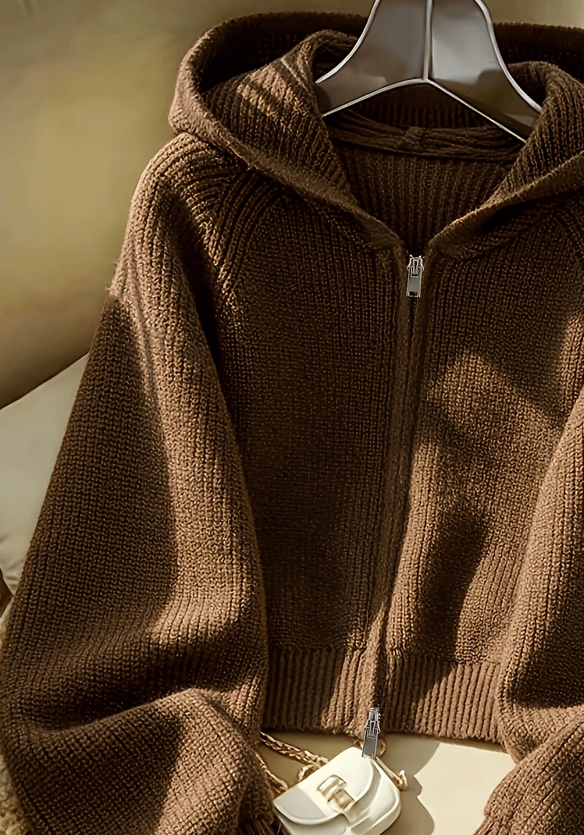 Cardigan en tricot à capuche à - Women'S Fashion Zip Hoodie avis et prix