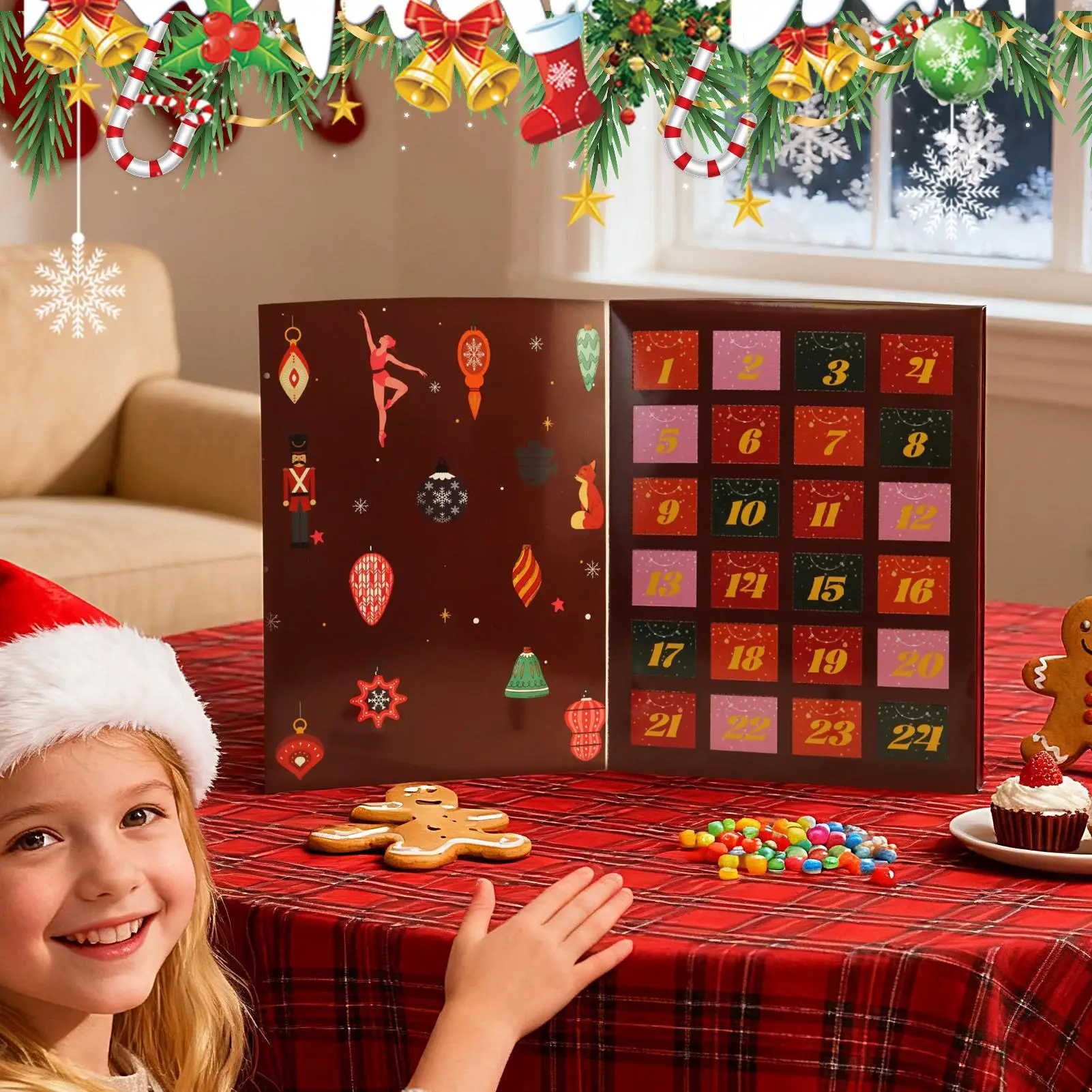 Christmas Countdown 24 Days Empty Collectible Boxes Countdown To Christmas For Home Living Room Bedroom School Party Daily