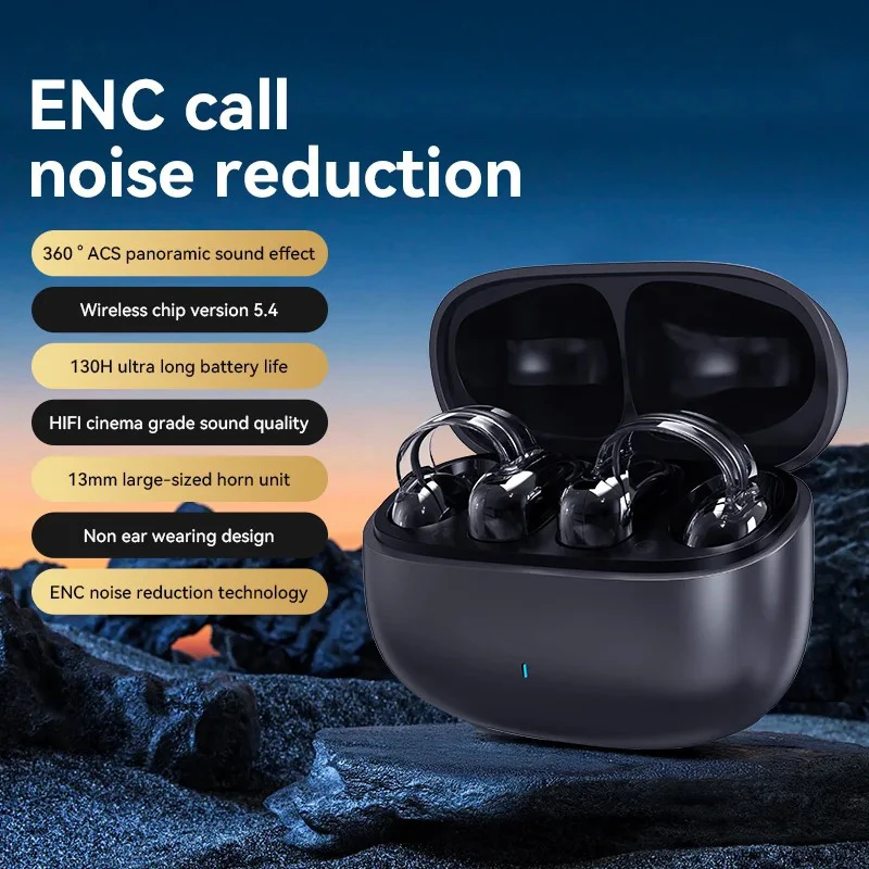 

Беспроводные наушники YX59 Clip Ear с Bluetooth 5.4, шумоподавлением ENC, HD-звуком, водонепроницаемостью и микрофоном для спорта