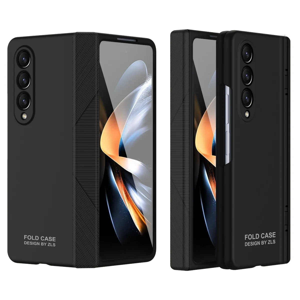 حافظة مفصلية للتسوية مع شاشة أمامية ، حماية بغشاء زجاجي ، غطاء صلب ، Samsung Galaxy Z Fold 4 ، Fold 4