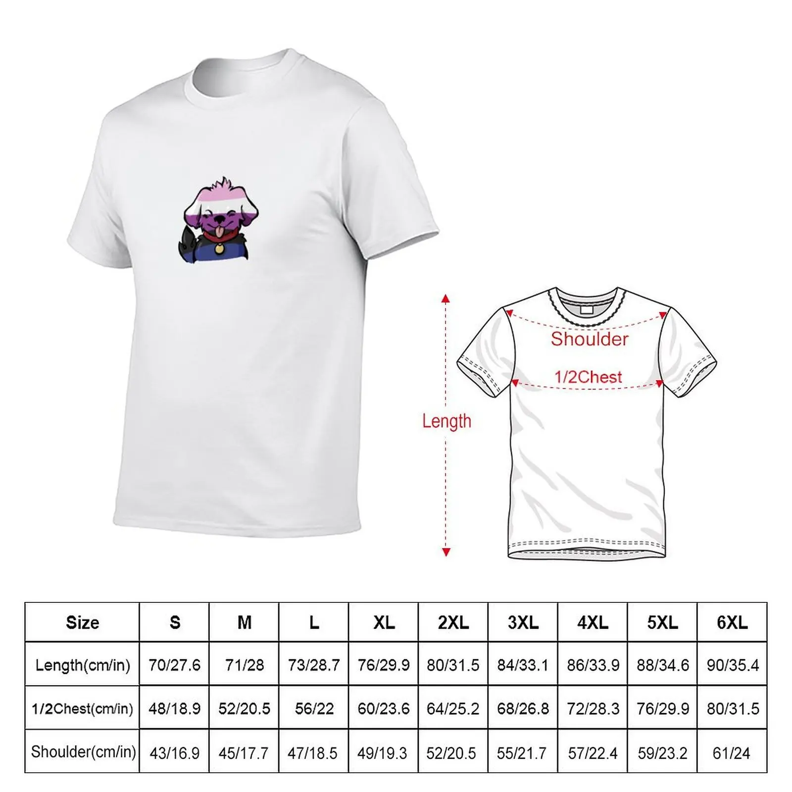 Genderfluid Pride Puppy T-Shirt Casual Loose Daily Wear T-Shirt