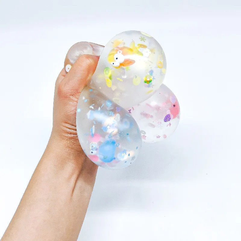 2023 Dream Sea Animal 6CM Pectin Ball  Stress Ball Octopus Shell Hand Pinch Pressure Release Restless Kids Toys Girl Gift