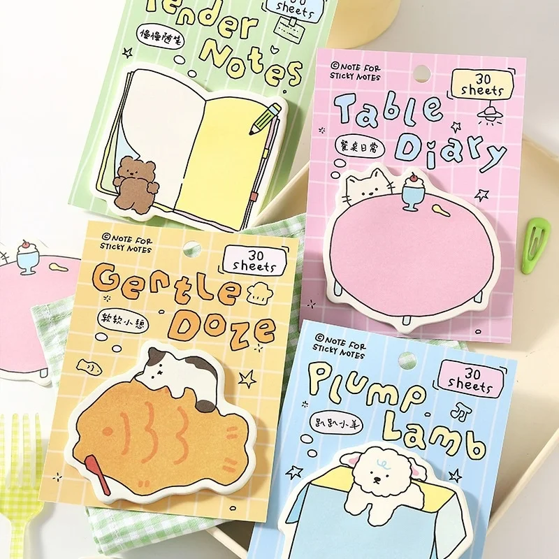 24pcs/lot Kawaii Cat Bear Sheep Memo Pad Sticky Notes Cute N Times Stationery Label Notepad Bookmark Post School Supply