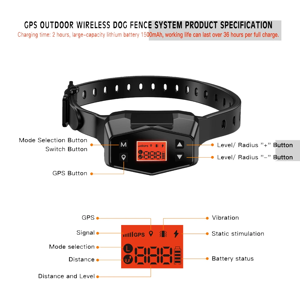 Imagem -03 - Cão de Estimação Treinamento ao ar Livre Inteligente Posicionamento Gps Sistema Cerca Eletrônica sem Fio Coleira Treinamento Novo