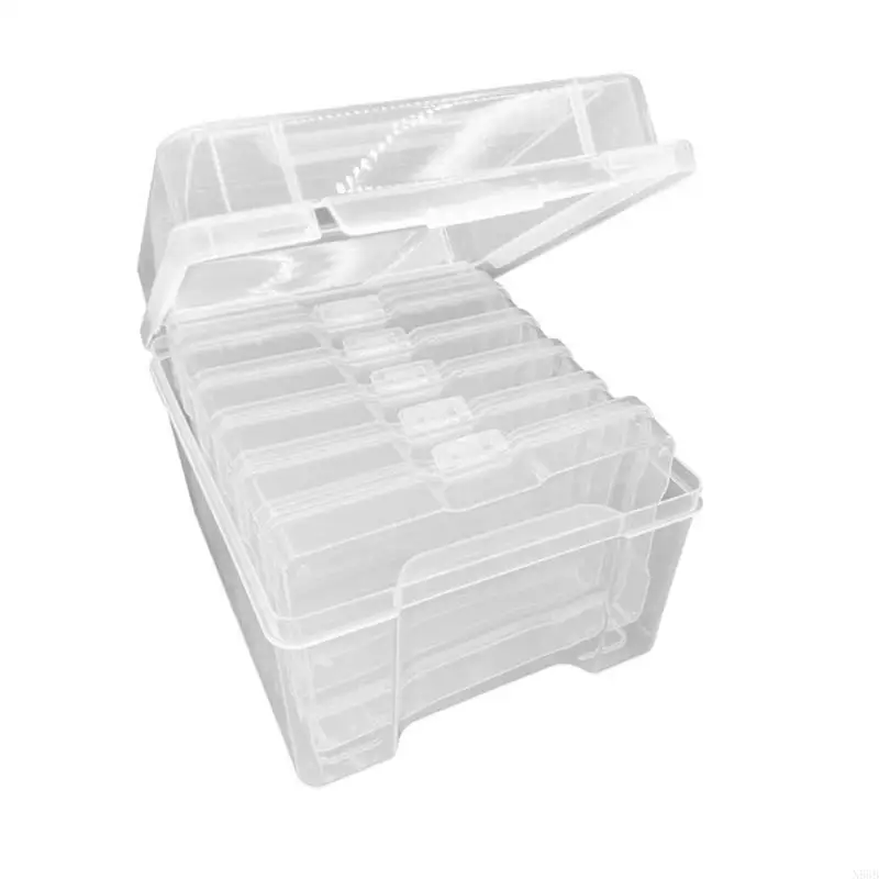 N58B 6 Layer Clear Fishing Lure Box Waterproofs Fishing Tool Box Baits Case Organizers