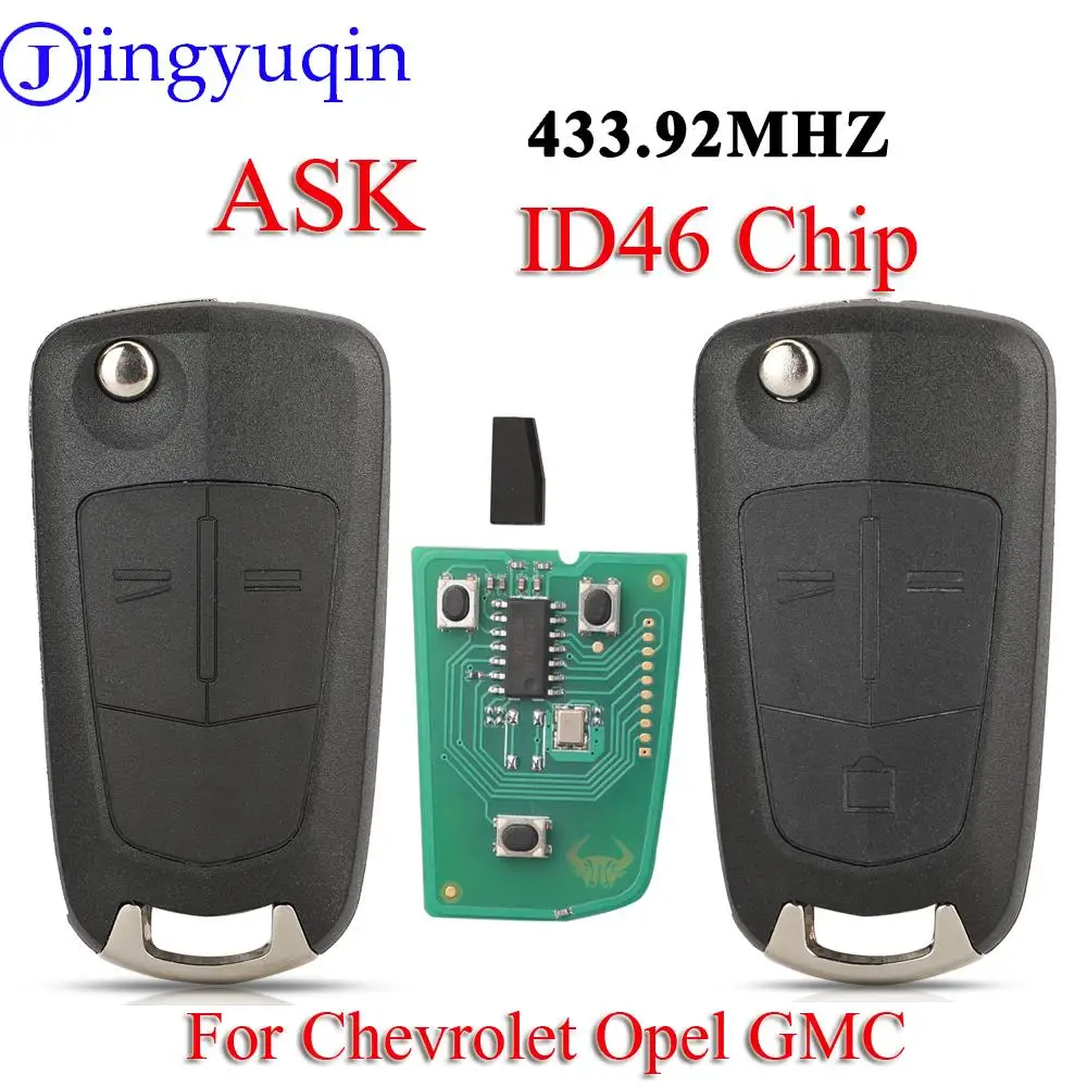

jingyuqin 2/3Buttons Car Remote Key Fob 433.92MHZ ID46 For Chevrolet Captiva Opel Antara ZAFIRA GMC Terrain With DWO5 Blade