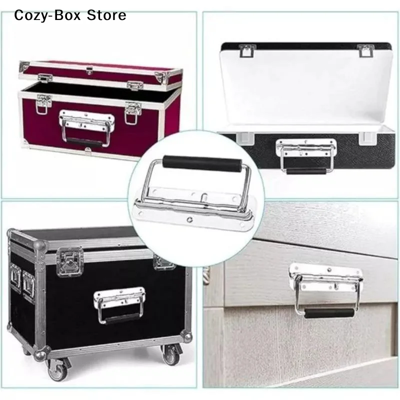 [ZY]2/4Pcs Metal Speaker Box Handle With Black Spring Rubber Grip For Flight Case Speaker Case Tool Boxes Storage Chests[ZY]