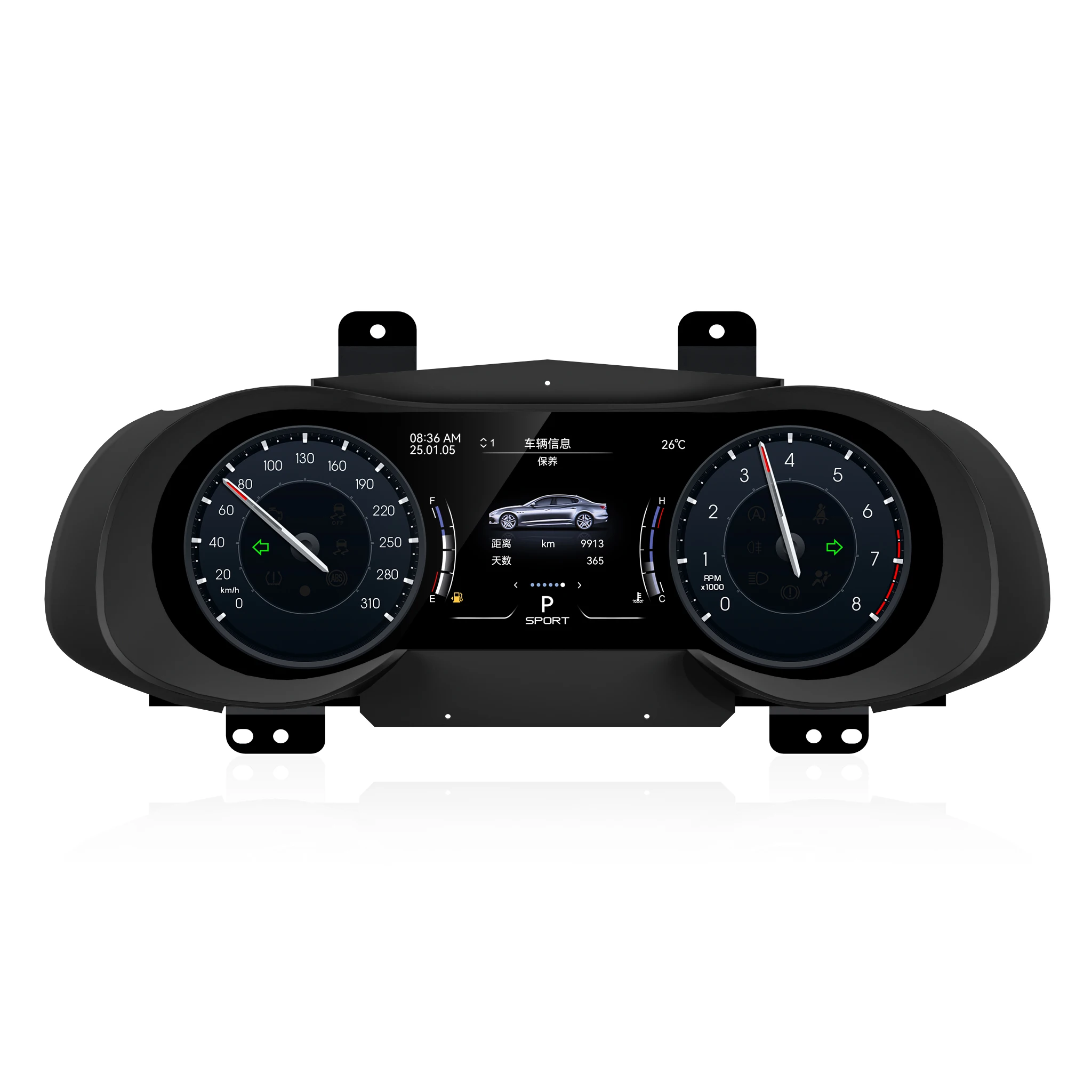 12.3 Linux System LCD Car Dashboard Speedometer Digital for  Quattroporte 2013-2023 Panel Instrument
