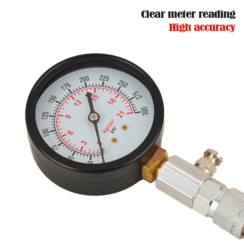 Engine Compression Tester 3PCS 8PCS Gasoline Engine Cylinder Pressure Gauge 0-300PSI Engine Compression Test Chamber Kit