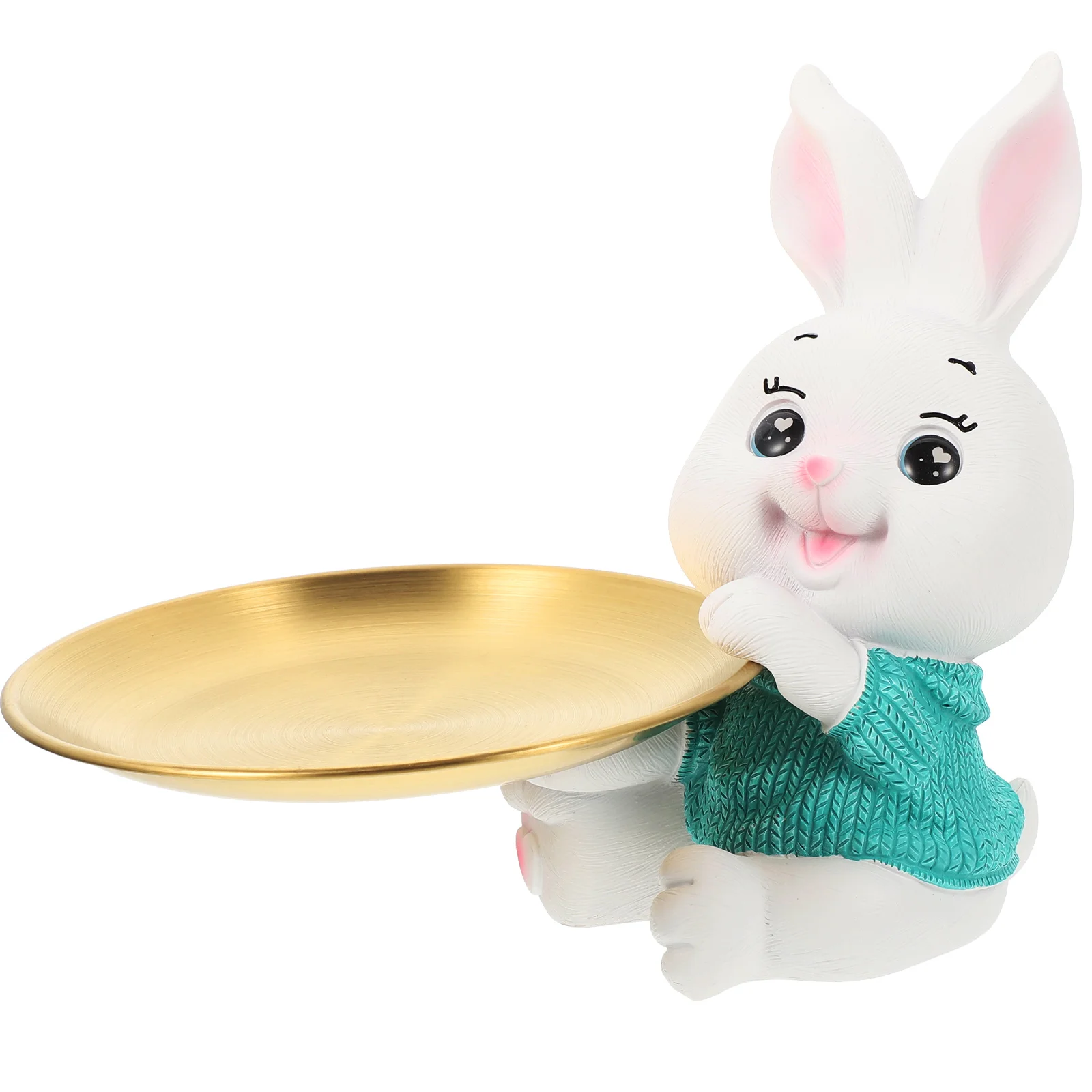 

Rabbit Tray Ornament Multi-purpose Bunny Trays Statue Decorate Creative Shape Statues Stainless Steel Neat
