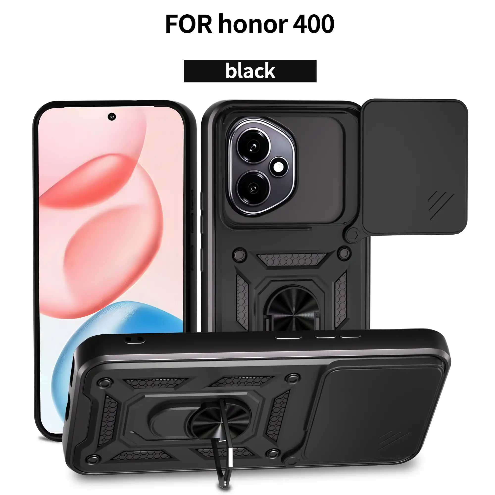 Чехол для Honor 400 Slide Camera Protect Stand Phone Shell Funda для 400Lite 200Lite 200Pro 200 Cover