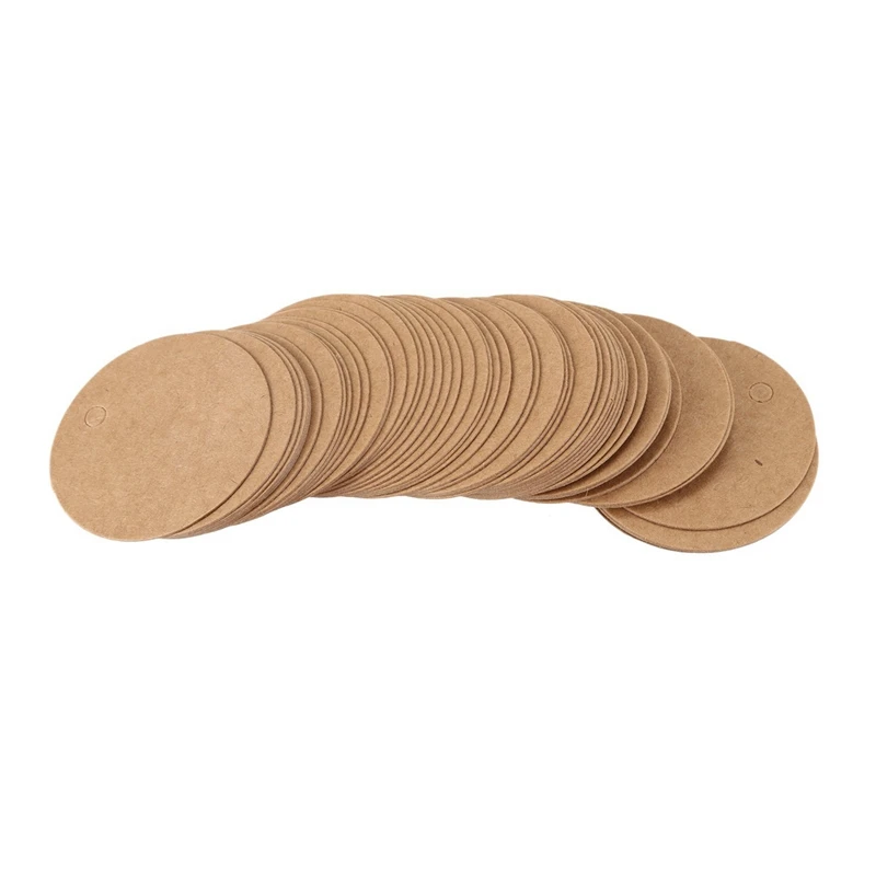 Tag do presente rodada Kraft com cabo de juta, 100pcs