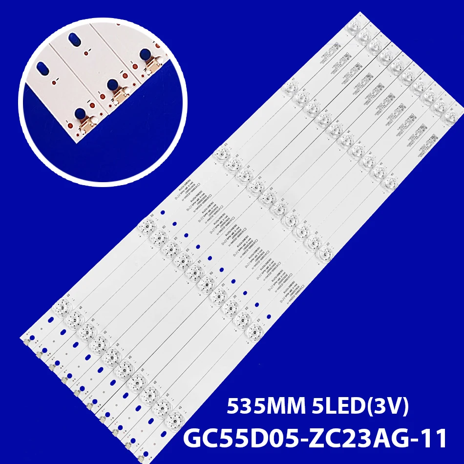 FOR 55D3UA 55RS542AN 55DU6510 light strip GC55D05-ZC23AG-11 backlight 10 pieces 5 light concave lens tube 5LED 3V 535MM 100%NEW