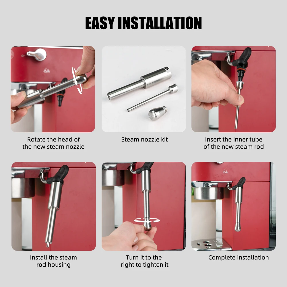 صانع القهوة فوهة البخار فوهة عصا البخار الفولاذ المقاوم للصدأ ثقوب متعددة تلميح رغوة الحليب صنبور متوافق مع ديلونجي EC685