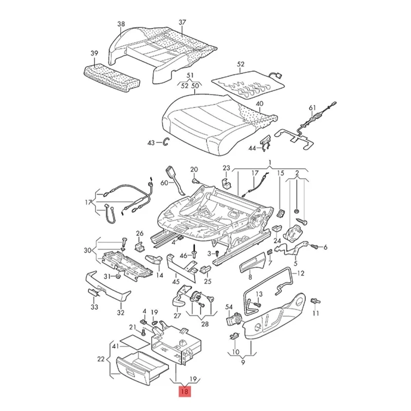 Left Manual Seat Drawer Glove Box 51G898599 For VW Golf 7 7.5 MK7 MK7.5 Jette Touran L Octavia Variant A3 Storage Box Parts