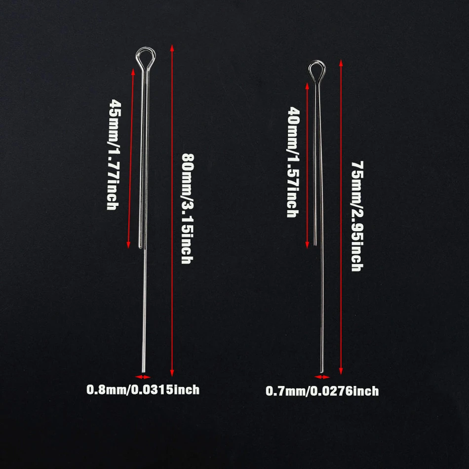 100 Stück Angelköderdraht, Langlebiger Edelstahl-Köderdraht für DIY Spinnerbaits, Löffelköder, Rigs & Salzwasser-Süßwasser-Angeln – Detail 2