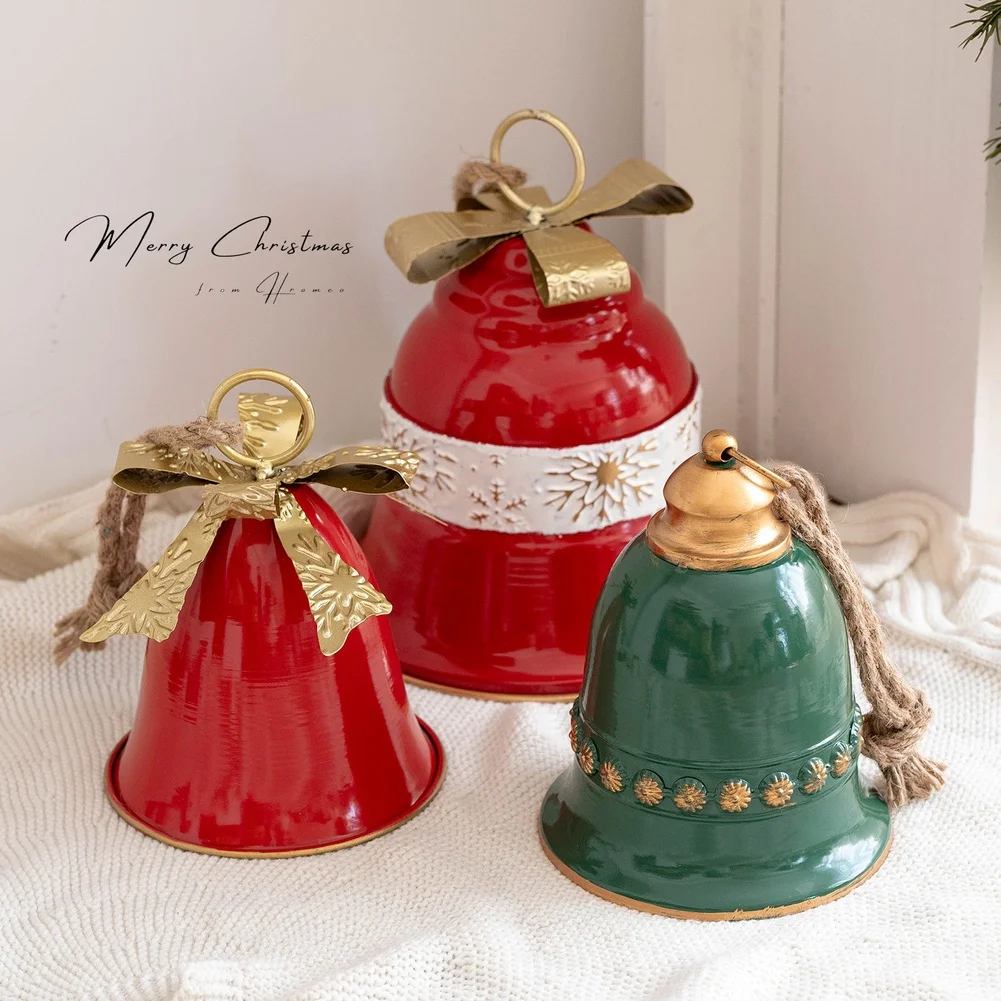 

Декоративные рождественские колокольчики, подвесные украшения, железные рождественские колокольчики, елочные украшения, простая установка, рождественские украшения