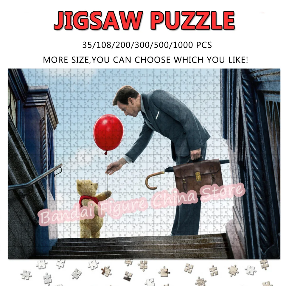 

Пазлы с медведем-пухом, 108/200/300/500/1000 шт., фильм Диснея, Кристофер Робин, декомпрессионные игрушки, головоломки с принтом, подарки