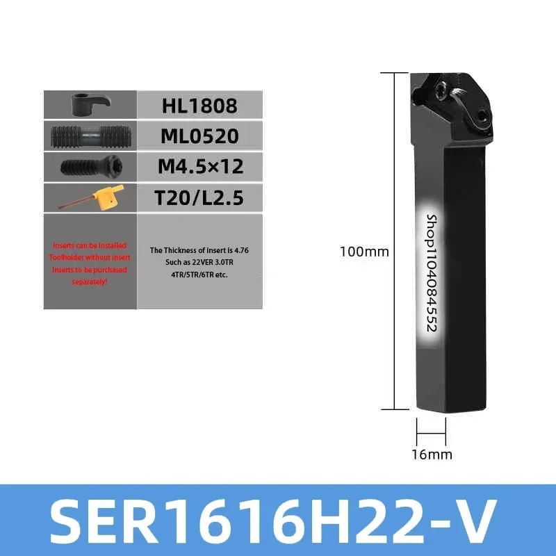 SER SER1616H22-V SER2020K22-V SVER VER1616H22-D SVN Pressure Plate Type CNC External 30 Degree Vertical T-Thread