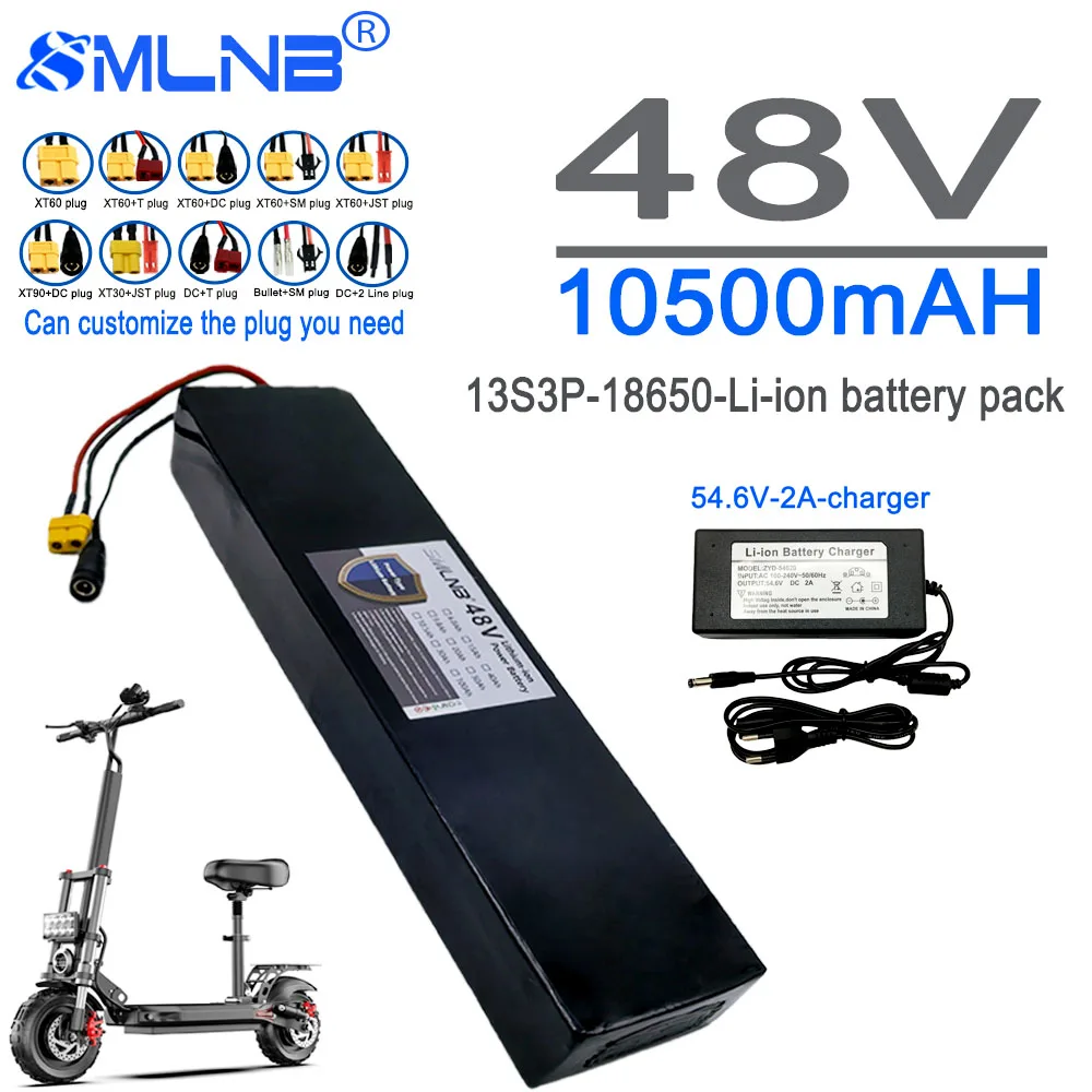 

New 48V 10500mAh 2000W 13S3P Lithium-ion Battery Pack, Lithium Iron Phosphate Battery 120Ah and 54.6V Chargerr kit