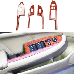 For Honda Accord 7th 2003-2007 Wooden Color ABS Chrome Window Glass Lift Switch Button Panel Cover Trim Sticker Car Styling