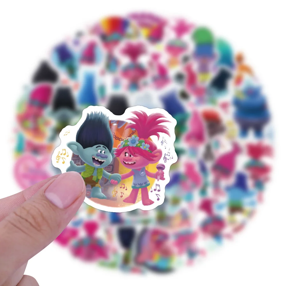 

10/30/60PCS Trolls Cartoon Stickers Animation Movie Decals Scrapbook Luggage Laptop Guitar Car Bike Skateboard Sticker Kids Toy