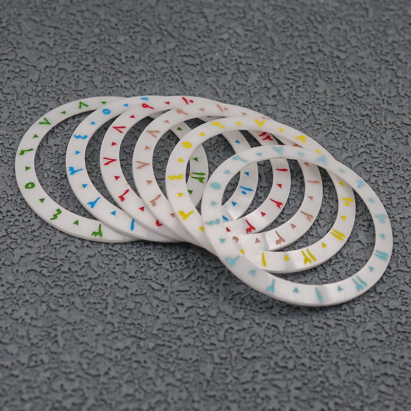 38 مللي متر الأبيض السيراميك الحلال النص ساعة الحافة إدراج حلقة القطر الداخلي 30.5 مللي متر يناسب SKX007 الغوص ساعة استبدال جزء