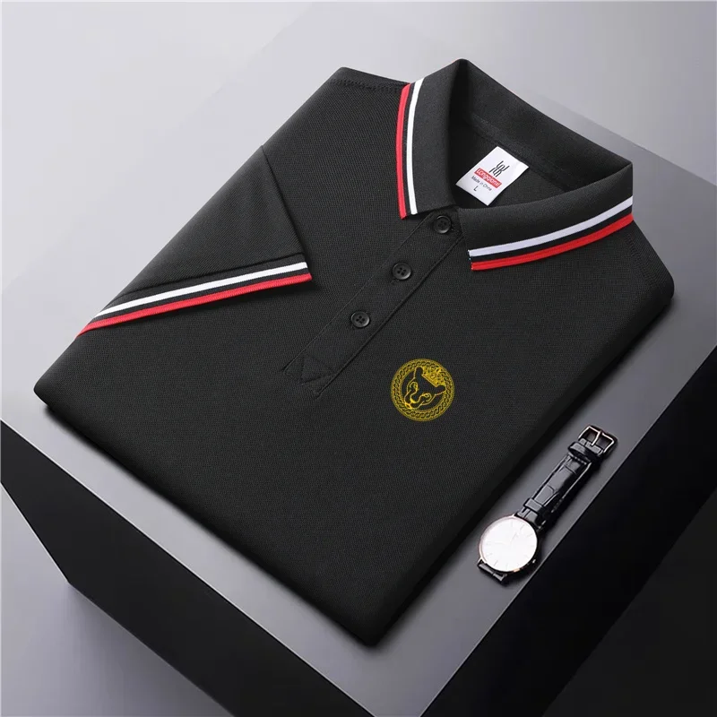 Męskie koszulki polo GOLF 2024 nowe letnie topy z krótkim rękawem Streetwear szybkoschnąca codzienna odzież golfowa oddychająca odzież sportowa do