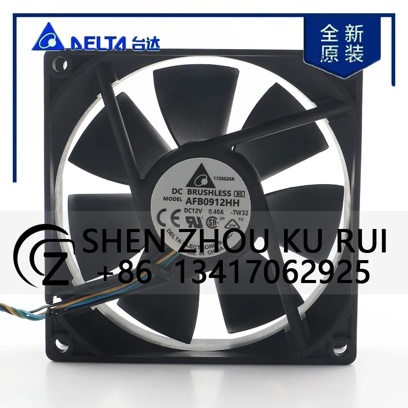 

Delta 24V 48V DC 12V 0.40A AC EC 9025 90X90X25MM 9CM Converter Dual Ball Chassis Temperature Control AFB0912HH-7W32 Cooling Fan