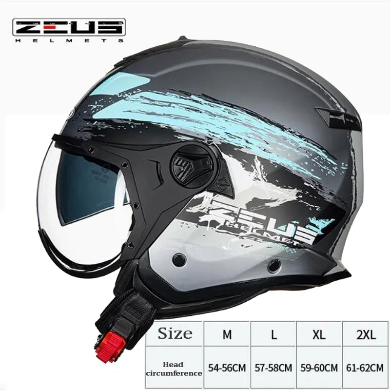 

Men Women Knight Protect ZEUS Double Lens 3/4 Face Motorcycle Helmet Open Face Motorbike Helmets ABS Moto Motocross Casco Cascos