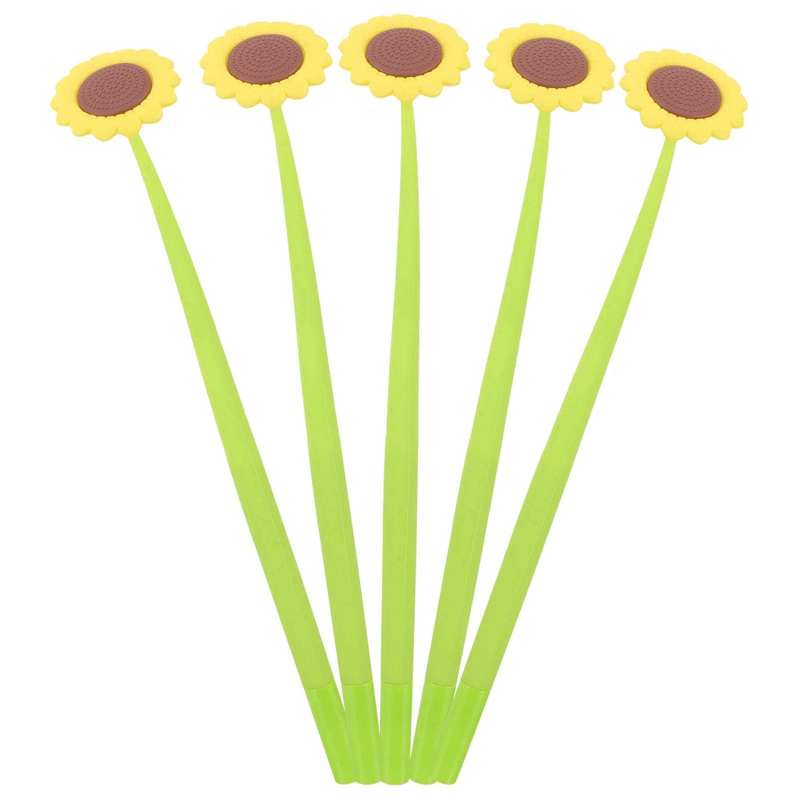 

5 Pcs Sunflower Gel Pen Shaped Pens Office Writing Modeling Students Stationery