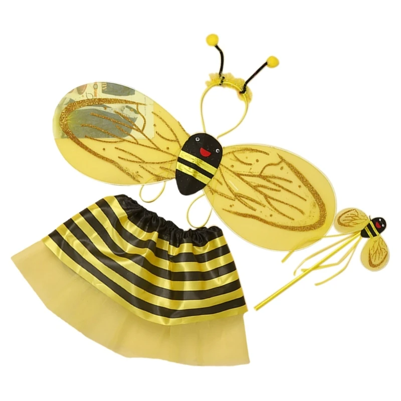 Accesorios para disfraz insecto volador mariposa, disfraz Animal con varita, falda, diadema para Cosplay infantil,
