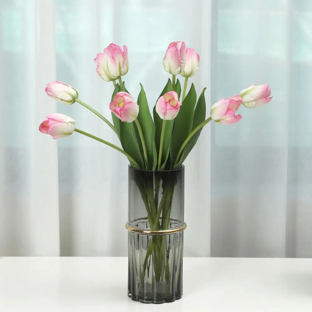 Single Branch Simulation Flower Easy Care Realistic No-fading No Withering Table Centerpiece Artificial Tulip for Wedding