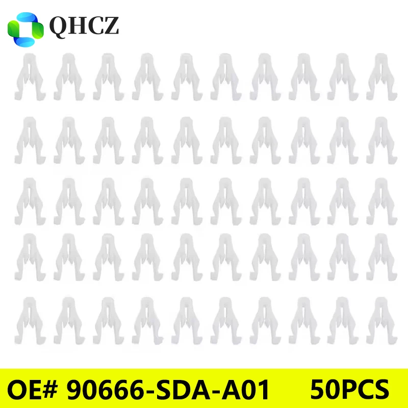 50pcs Accord Civic CR-V Odyssey Pilot RDX Snap Fitting Trim Clips 90666-SDA-A01 Door Switch Bezel Holders Auto Part